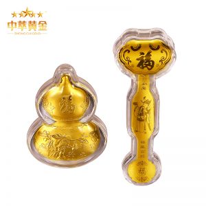 0.4克足金葫蘆如意擺件平安保險(xiǎn)會(huì)銷(xiāo)禮品